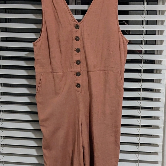 World Market Cotton/Linen Jumpsuit - Picture 2 of 4